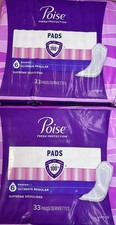 2 Packs Poise Incontinence Pads for Women 6 Ultimate regular, 66 Total Pads