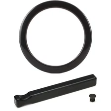 Bass Drum O's Port Hole Ring with Cutter - 4" - Black