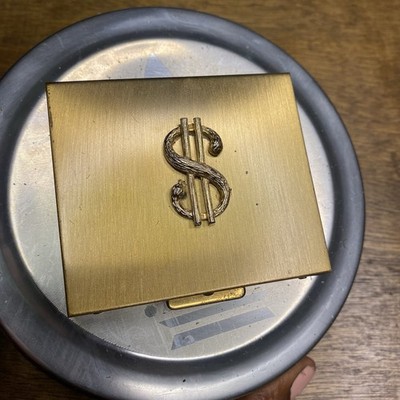 Metal Coin Holder Vintage Petty Cash Brass Gold Money Clip Change Case Case
