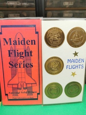 455  ,  Maiden Flight Series Space Shuttle Solid Bronze  Coin Set NASA