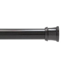 Twist and Fit No Tools 42 In. to 72 In. Steel Adjustable Shower Rod in Black