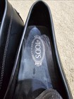 TOD'S Men's Black Leather Slip-On Loafers Round Toe Rubber Sole US 12 — photo 7