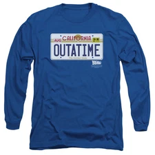 Back To The Future Outatime Plate Mens Long Sleeve Shirt Royal Blue Royal Blue O