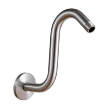  Shower Head Extension Arm S Shaped Shower Arm with Flange Brushed Nickel 8 in