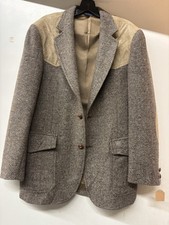 VINTAGE PENDLETON BEAUTIFUL TWEED BLAZER MADE IN USA SIZE 40 SUEDE PATCHES NICE
