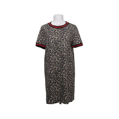 ONLY, Kleid, Größe: L, onlPETRA S/S DRESS BOX SWT, Beige/Schwarz/Rot #rTh
