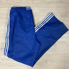Vintage 70s Adidas Three 3 Stripe Blue Soccer Football Track Pants Blue Medium