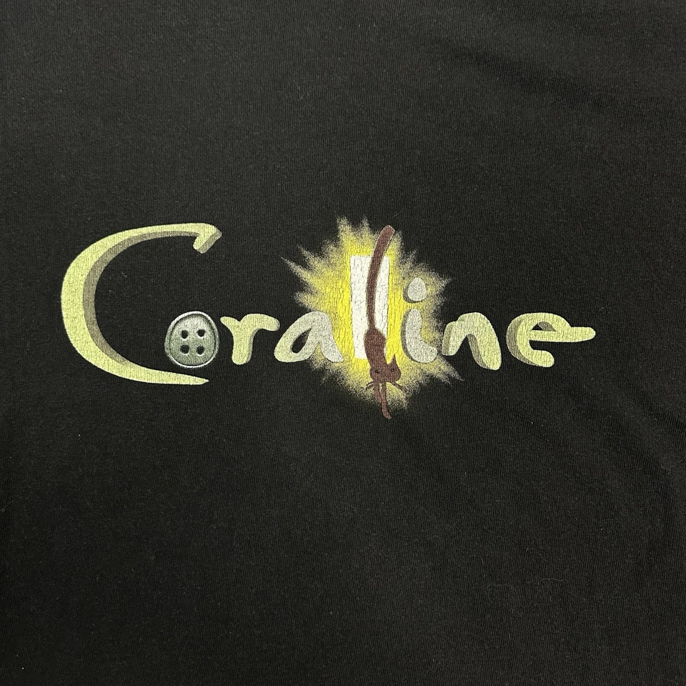 Camisa Promocional Película Coraline Original 2009 Rara Claymation Talla Grande Foto 2 de 4