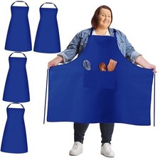 Plus Size Chef Aprons Extra Large Adjustable Unisex Kitchen Aprons 4 Royal Blue