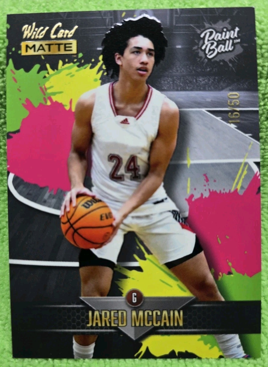 Jared McCain 2022 Wild Card Matte Paint Ball PB-9 Pink Green Yellow 16 /50