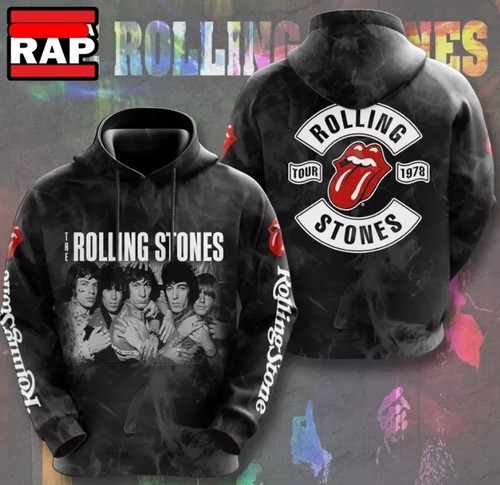 Rock Off Officially Licensed Products Women's The Rolling Stones Tour 1978 Skinny Fit T-SHIRT in Black | Size: 2XL