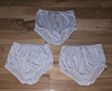 Vtg. LOT 3 National Sheer Panties 100 Nylon Cotton Gusset Sz. 7 Slippery Granny