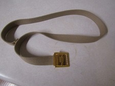 GENUINE MILITARY ISSUE GOLD COLOR BELT BUCKLE AND TAN MARINE CORPS BELT ALL NEW