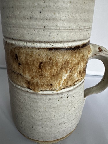 Studiokeramik große Vase rustikal matt Steinzeug Krug 23 cm mit Henkel - Bild 2 von 13