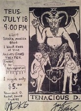 TENACIOUS D (JACK BLACK & KYLE GASS) SIGNED 20th ANNIVERSARY FLYER BECKETT COA