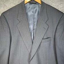Burberrys Pinstripe Blazer Jacket Mens 42R Grey 100 Pure Wool Vintage USA Made