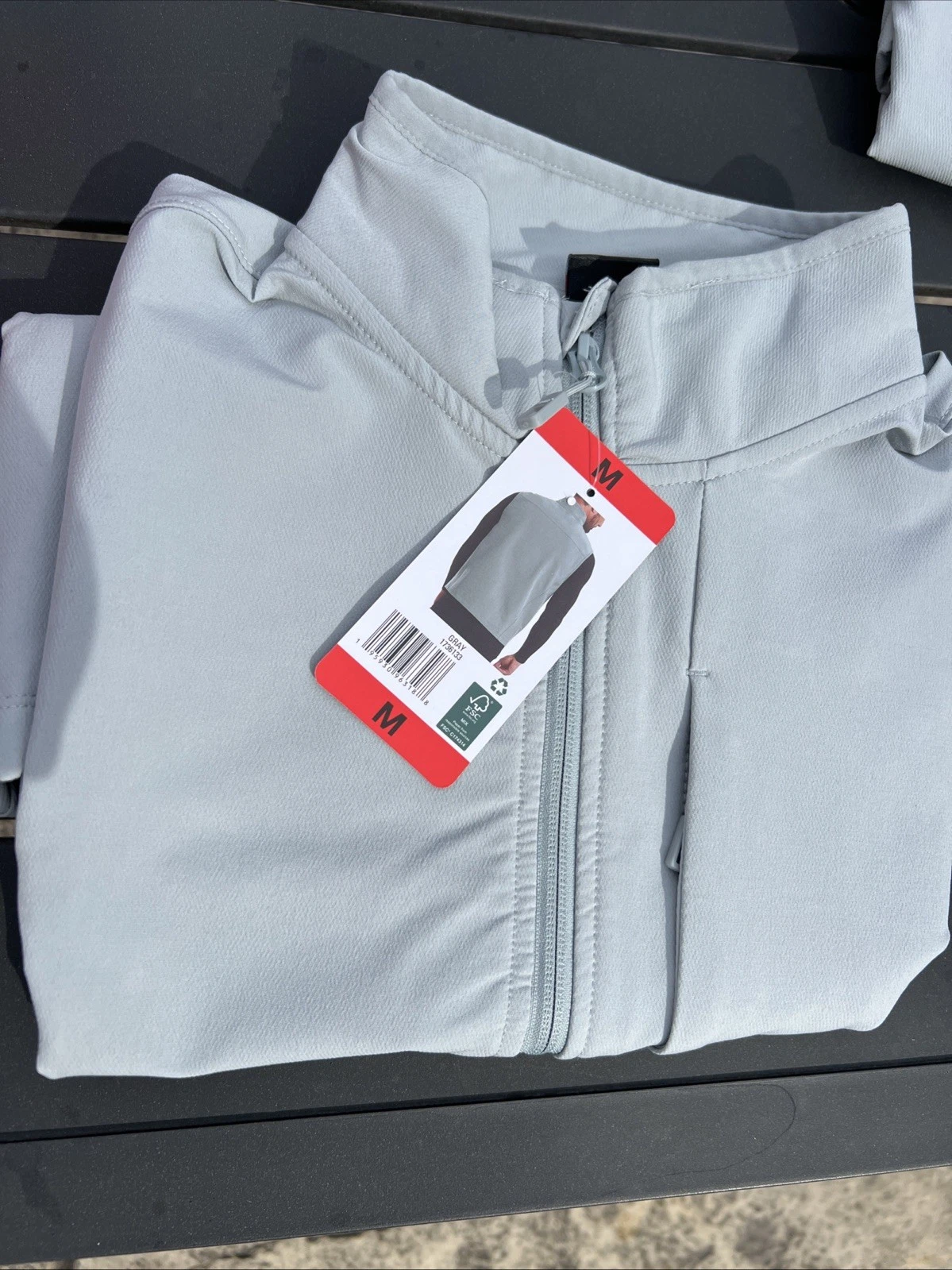32 Degrees Heat Men’s Gray Full Zip Sleeveless Vest, Size M