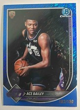 Ace Bailey 2025-26 Bowman #BCV-5 Chrome Blue Shimmer Refractor /150 Jazz RC KG