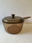 VTG Corning Amber Vision Ware V-1.5-B 1.5 Qt Pot Saucepan with Pyrex Lid  France