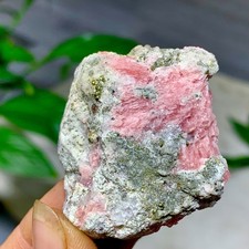 55G Natural rhodochrosite with purple fluorite crystal mineral specimen healing
