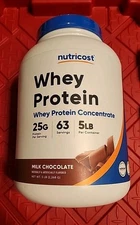 New Nutricost Whey Protein Concentrate (Chocolate) 5LBS 10/27 “Label Damage”