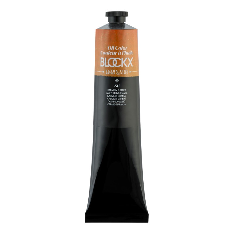 Peinture à l'huile Blockx extra-fine tube 200ml orange de cadmium pour artistes peintres