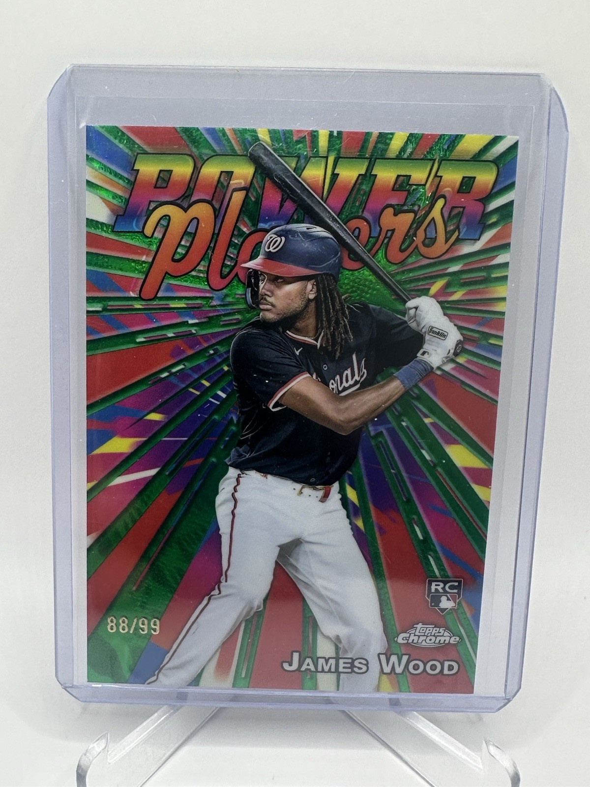 2025 Topps Chrome - Power Players James Wood #PP-19 Green Refractor /99 (RC)