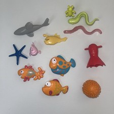Lot Of 12 Sea Creatures Toy Lot - Shark, 5 Fish, 3 Eels, Starfish  2 Octopuses