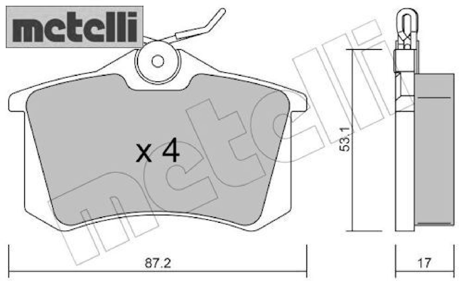 metelli 22-0100-1 Bremsbelagsatz für Scheibenbremse Bremsbelagsatz