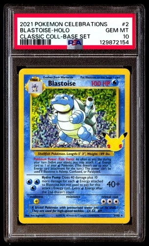 PSA 10 Blastoise Holo 2 Celebrations Classic Collection Pokemon