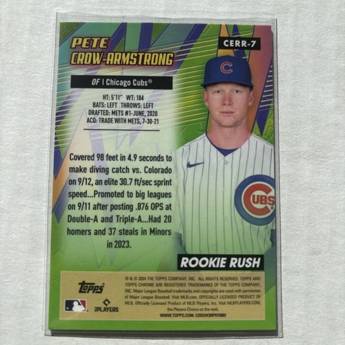2024 Topps Chrome - All-Etch Rookie Rush Pete Crow-Armstrong #CERR-7 (RC) - Foto 2 di 2