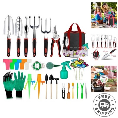 83-Piece Heavy Duty Aluminum Gardening Tools Set with Succulent Kit & Tote Bag