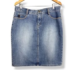 Vintage Y2K Guess Denim Skirt Medium Wash Women Jean Mini Cotton Classic Blue