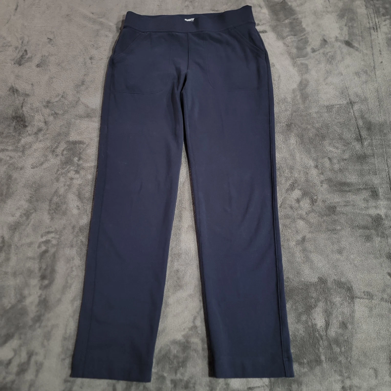 Duluth Pants Women S x 29 Navy NoGA Naturale Cotton Slim Leg Stretch Wicking EUC