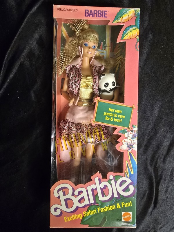 Vintage 1988 Animal Lovin Barbie Doll with Panda - Mattel #1350 Excellent box