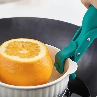 Non-Slip Bowl Clamp Holder Anti-Scald Dish Plate Gripper Clip Blue Color