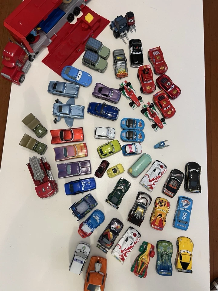 Pixar Cars Die Cast Lot Of 53. Plus Mack Semi With Launcher And Play Car Wash - Image 3 of 4