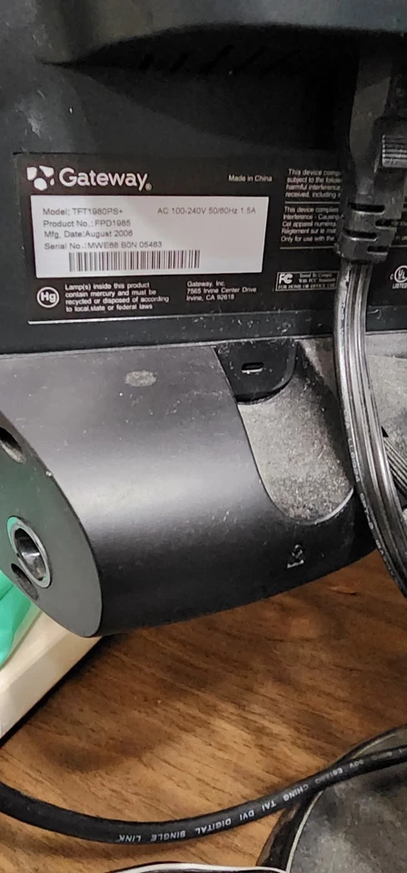 Gateway Tft1980s Monitor - Image 2 of 2