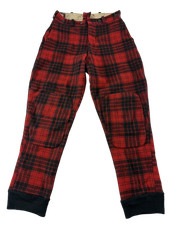 Woolrich 1940s Vintage Buffalo Plaid Wool Mackinaw Women M-L Chore Hunting Pants