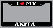Black License Plate Frame I Heart My Akita Auto Accessory Novelty 238