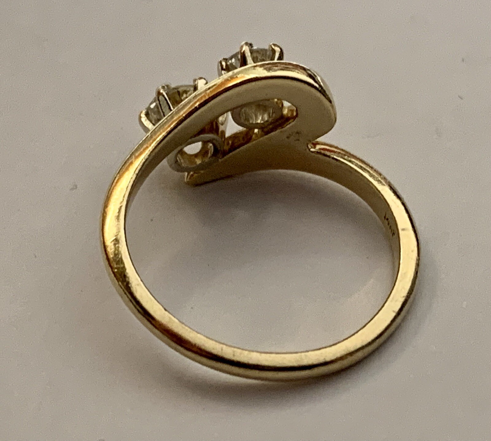 14k Solid Yellow Gold Diamond Ring  Transitional … - image 6