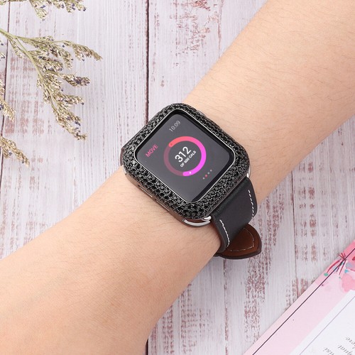Luxury Carved Metal Diamond Cover Bling Case For Apple Watch Series 10 9 8 7 6 5 - Picture 33 of 33
