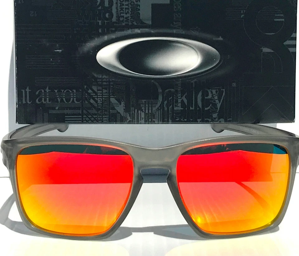 NEW* Oakley SLIVER XL Matte Grey Ink POLARIZED Galaxy Ruby Iridium Sunglass 9341 - Image 2 of 4