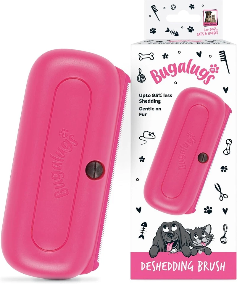 BUGALUGS PET CARE Bugalugs Deshedding Grooming Brush Comb Dogs, Cats, Horses & Rabbits Shedding
