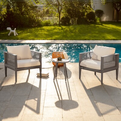 Werph 3 Pieces Outdoor Patio Furniture Set with Cushions