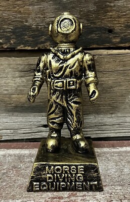 MORSE Diving Equipment 8  Tall Retro Deep Water Diver Suit Metal Statue