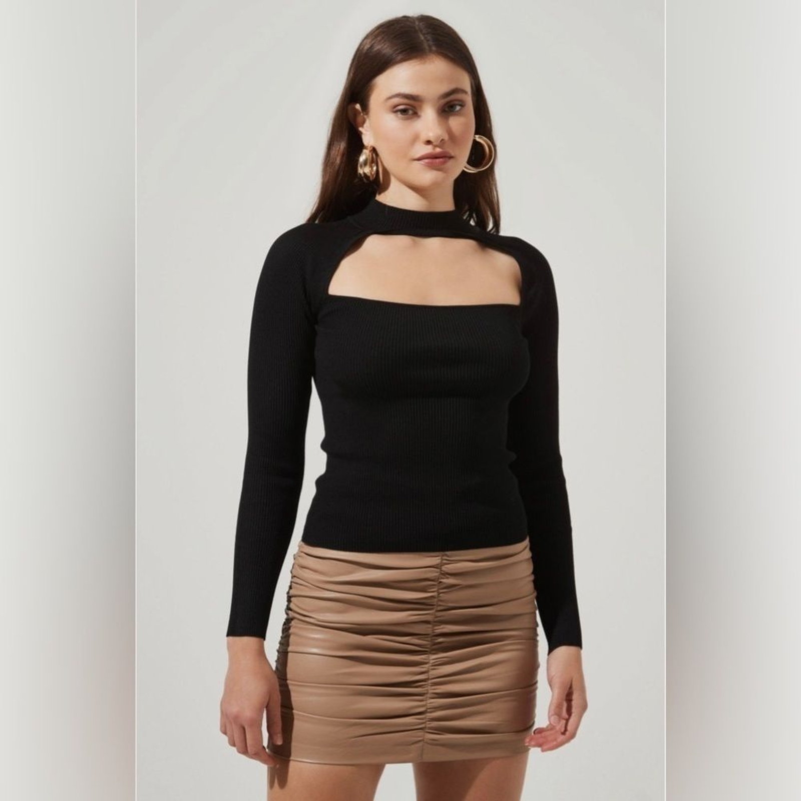 ASTR the Label Long Sleeve Ribbed Pullover Knit Top NWT Women Blouse Size M