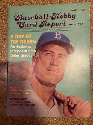 tobacco card price guide 1983 THE BASEBALL HOBBY CARD REPORT- Vol. 1, No. 2-Tobacco Card Reprints,  Snider