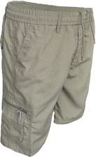 Mens Cargo Shorts Combat Multi Pocket Elasticated Waist Size Plain Lightweight