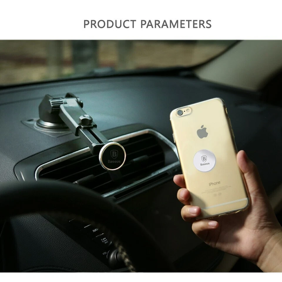 Suporte magnético para telefone de carro Baseus ventosa telescópica montagem no painel de carro celular - Imagem 2 de 4
